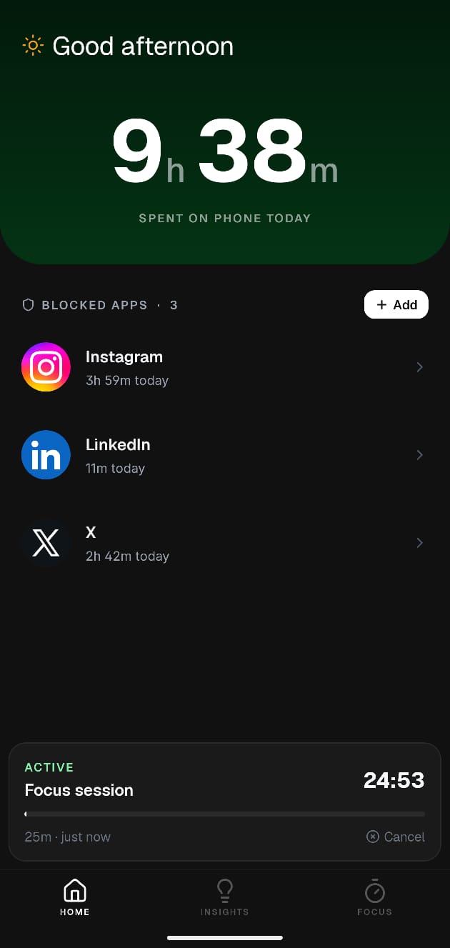 Doomscroll home screen
